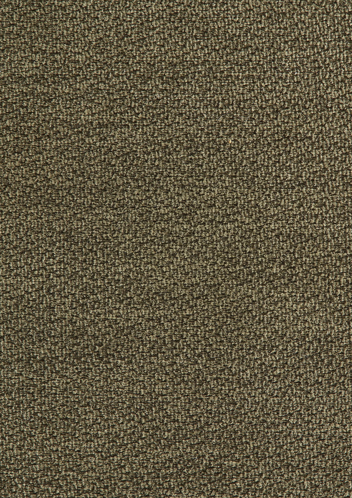 Nahaufnahme eines strukturierten, olivgrünen Stoffes, verwendet für Longchairkombination.