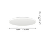 LED-Deckenleuchte ROVITO, runde Form, 50 cm Durchmesser, 3,15 cm Höhe, seitliche Perspektive