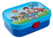 Blaue Brotdose mit Paw Patrol Motiv, von oben betrachtet