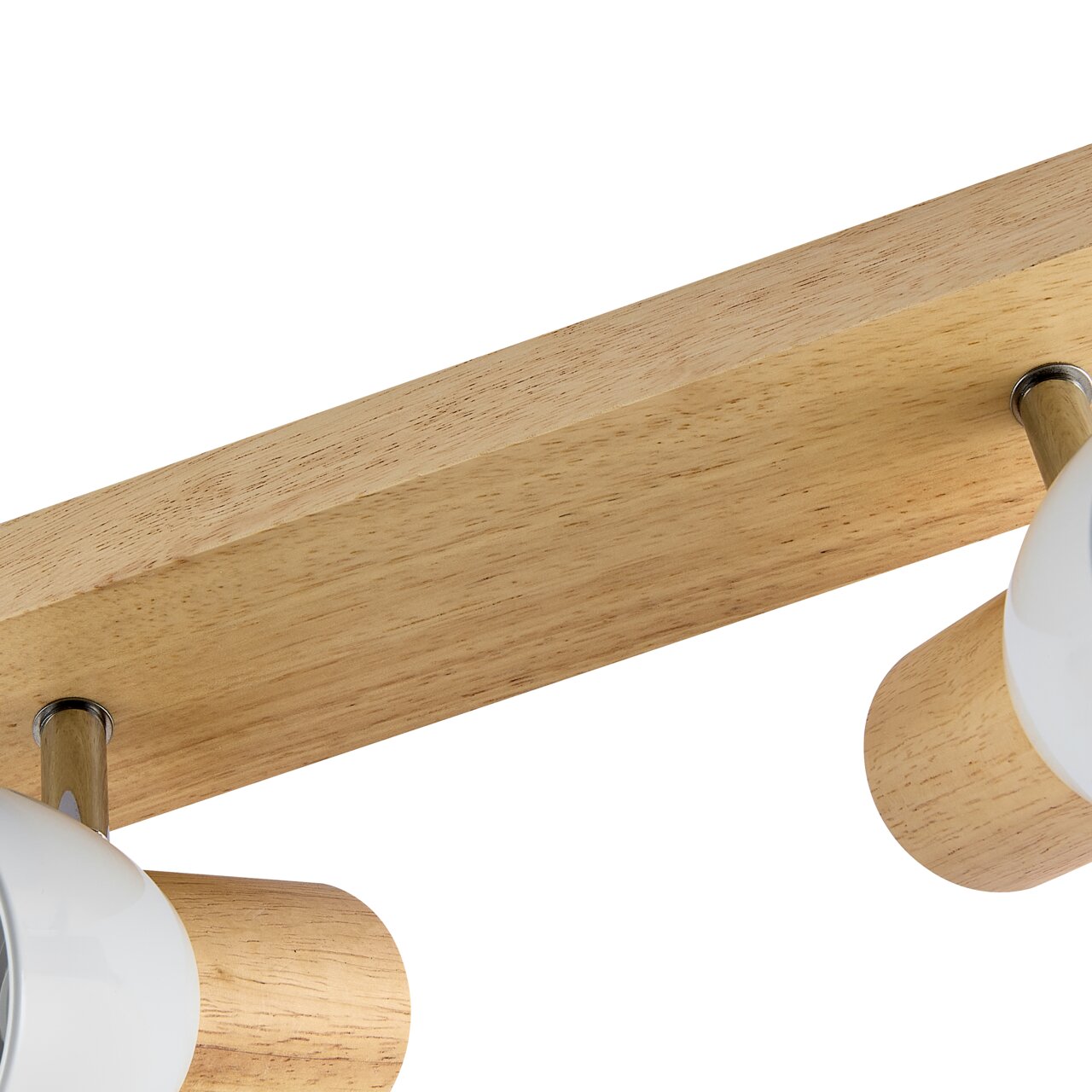 Nahaufnahme eines Strahlers mit Holzdetails, seitliche Perspektive
