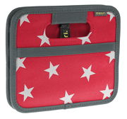 Rote Faltbox Mini mit weißen Sternen, Vorderansicht