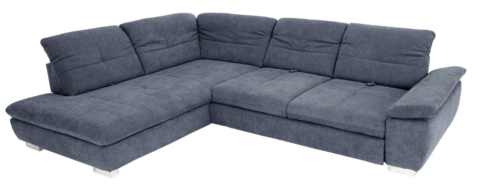 XORA Ecksofa AVOLO Graue Polsterrundecke in L-Form, Perspektive von vorne links