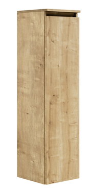 Houten kast in staand formaat met natuurlijke houtnerf, zijaanzicht