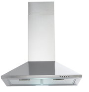 Dunstabzugshaube aus Edelstahl, Frontalansicht