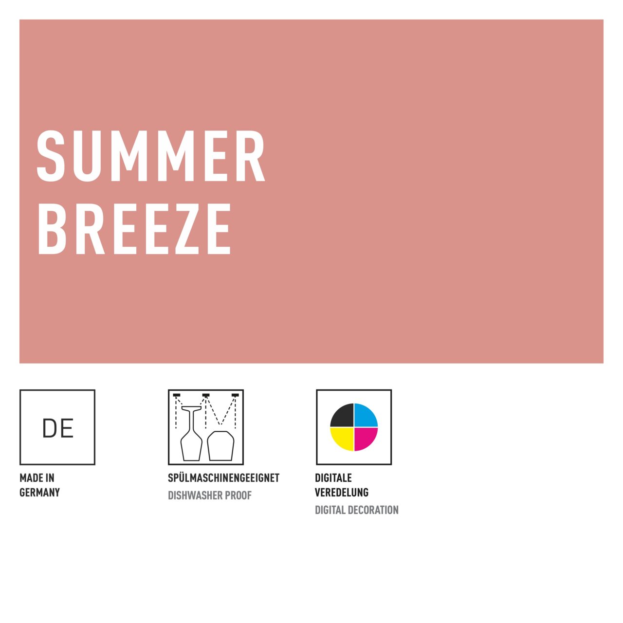 Cocktailglas Summer Breeze, vaatwasmachinebestendig, digitale bedrukking, Made in Germany, vooraanzicht