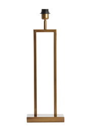 Moderner Lampenfuß aus Metall in rechteckiger Form, frontal abgebildet.