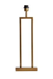 Moderner Lampenfuß aus Metall in rechteckiger Form, frontal abgebildet.