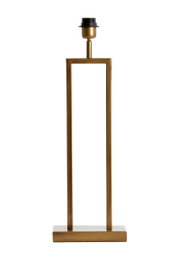 Moderner Lampenfuß aus Metall in rechteckiger Form, frontal abgebildet.