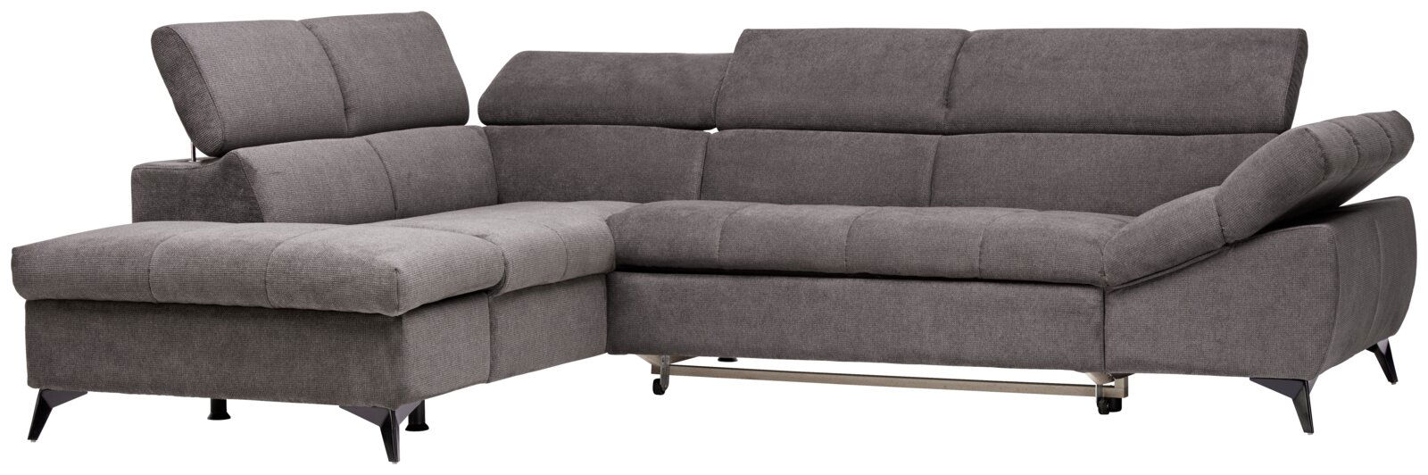 Stylife Ecksofa BILLY Graue Eckgarnitur mit verstellbaren Kopfstützen, seitliche Perspektive