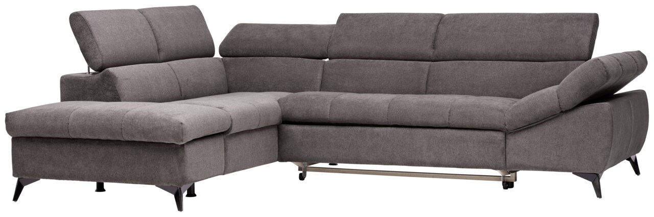 Stylife Ecksofa BILLY Graue Eckgarnitur mit verstellbaren Kopfstützen, seitliche Perspektive