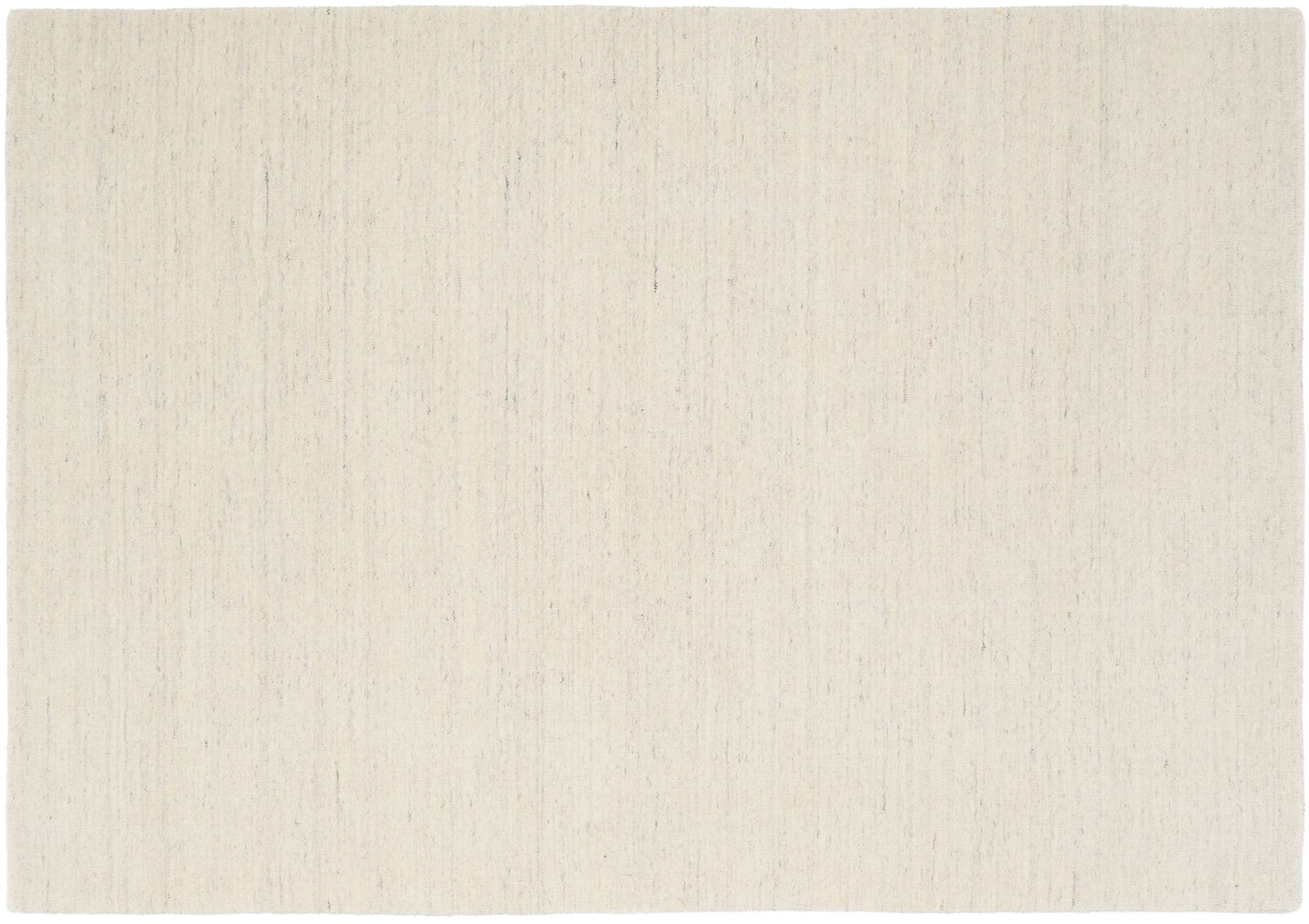 Beige Wollteppich in Draufsicht mit feiner Textur