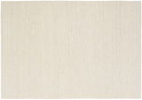 Beige Wollteppich in Draufsicht mit feiner Textur