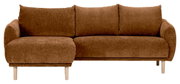 Braunes Ecksofa mit linker Ottomane, Vorderansicht