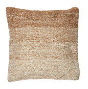 Quadratisches Kissen in beige-brauner Melierung, Frontalansicht