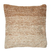 Quadratisches Kissen in beige-brauner Melierung, Frontalansicht