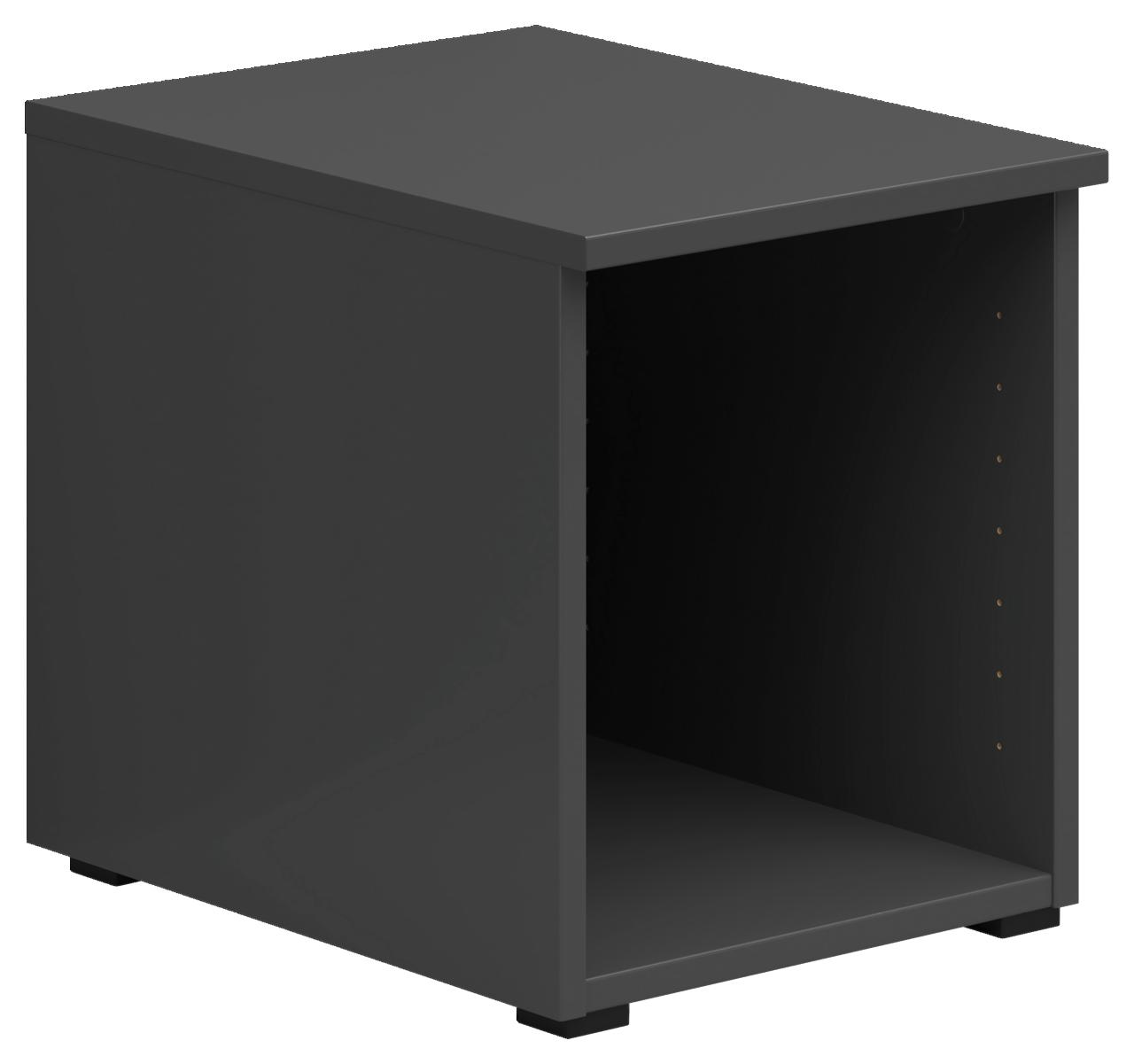 Carryhome Regalaufsatz MULTISTAURAUM Schwarzer Regalaufsatz aus Holz, perspektivisch von vorne rechts gesehen