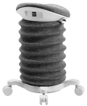 Grauer Aktiv-Sitz SITNESS 4D AGR von Topstar, seitliche Perspektive, mit wellenförmigem Design und Rollen.