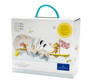 Kinder Geschirr-Set 7-teilig mit fröhlichen Tiermotiven, Vorderansicht der Verpackung