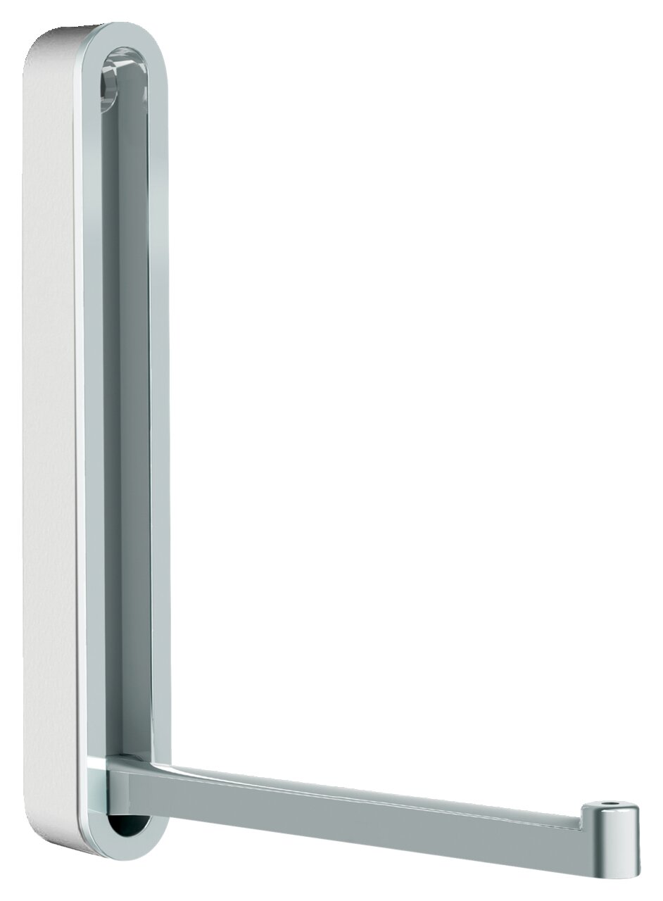 Moderner Wandhaken aus Metall in seitlicher Perspektive