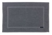Grauer Badteppich 60 x 90 cm mit rechteckigem Muster, Draufsicht