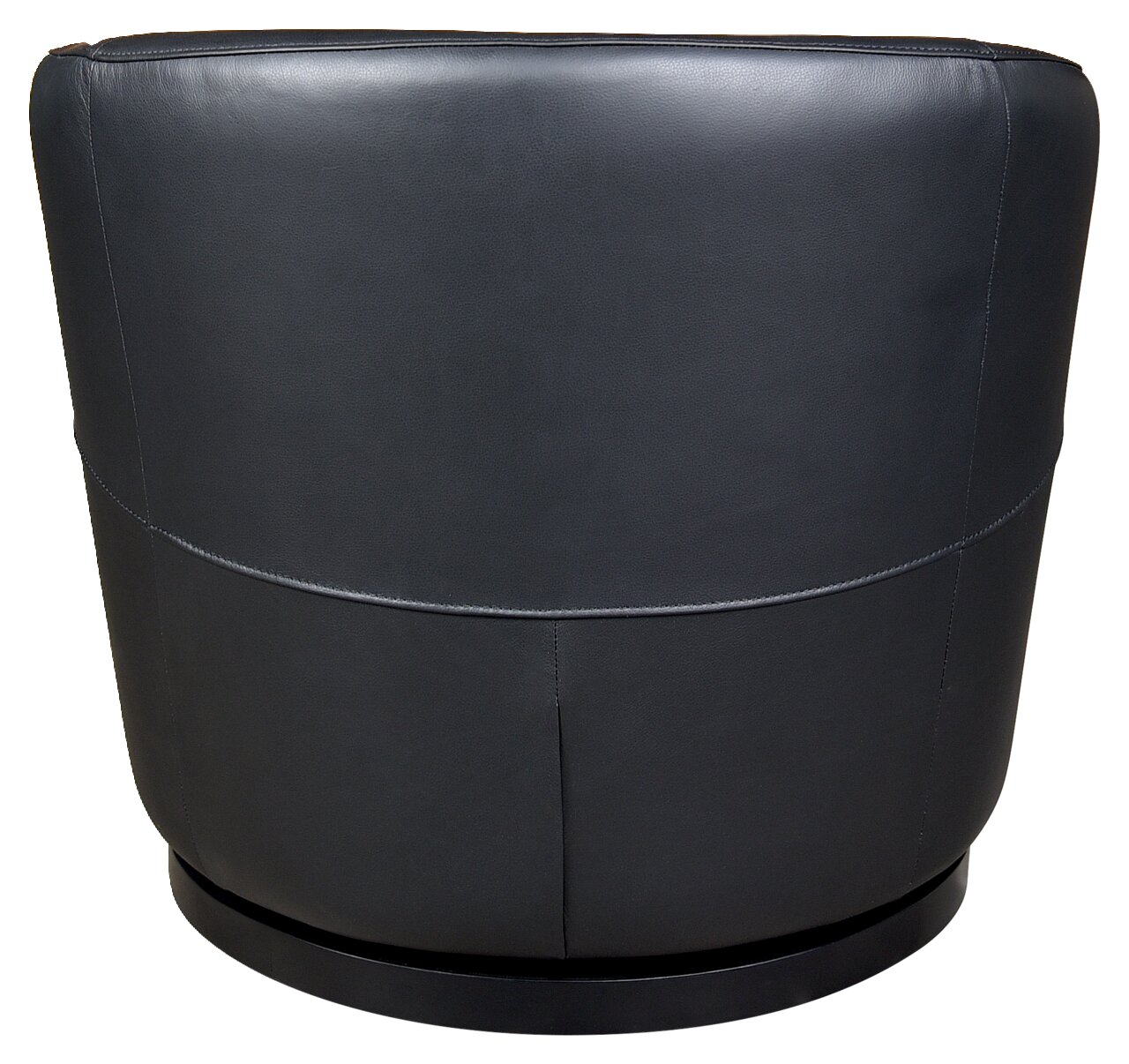 XORA Sessel TREVISIO Rückansicht eines modernen, schwarzen Sessels mit glatter Lederoberfläche.