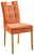 Cantus Stuhl BARCELONA Moderner Stuhl mit orangefarbenem Stoffbezug und Holzbeinen, seitliche Perspektive