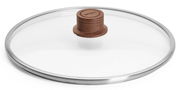 Glasdeckel mit Holzgriff, Draufsicht