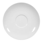 Weiße Untertasse Rondo/Liane 16cm, Draufsicht