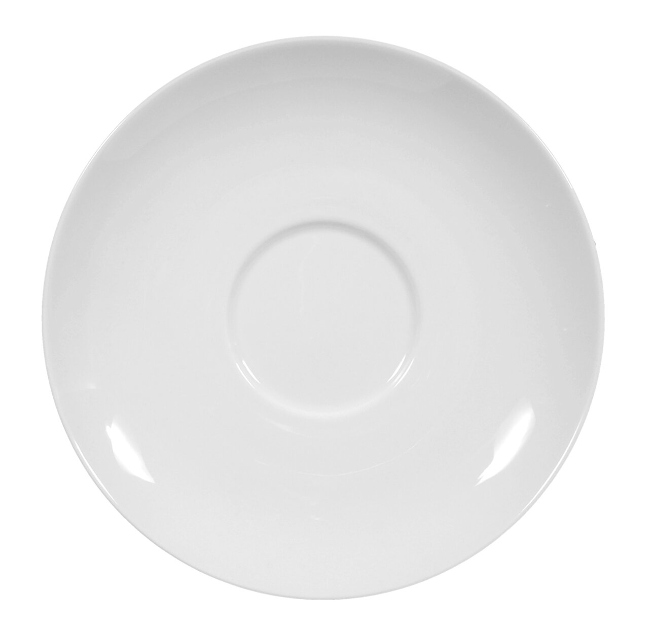 Weiße Untertasse Rondo/Liane 16cm, Draufsicht