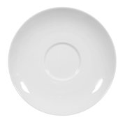 Weiße Untertasse Rondo/Liane 16cm, Draufsicht