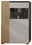 Moderano Highboard ARTA Frontansicht eines modernen Highboards mit Holzlamellen und Glasfront.