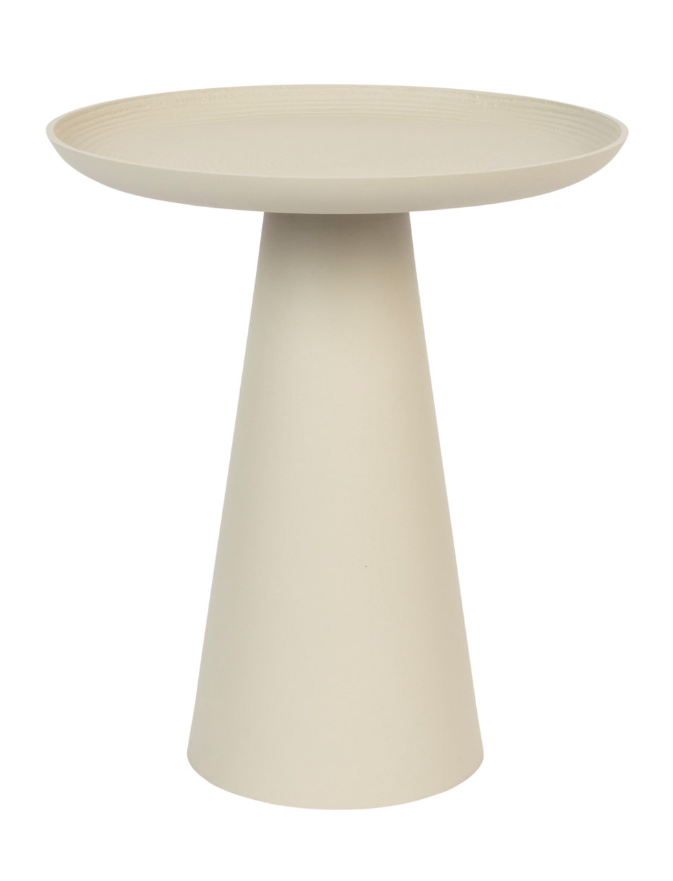 Z2 Beistelltisch RINGAR Moderner Beistelltisch in Beige mit konischer Basis, seitliche Perspektive