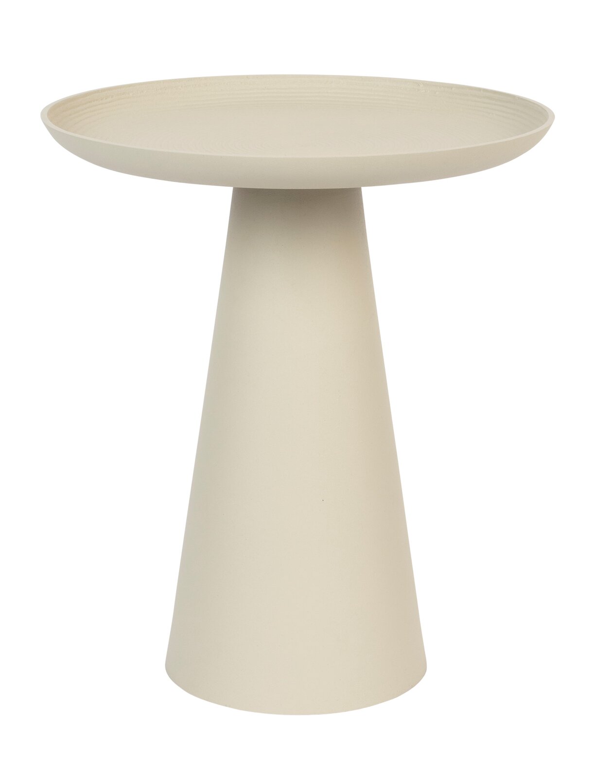 Z2 Beistelltisch RINGAR Moderner Beistelltisch in Beige mit konischer Basis, seitliche Perspektive