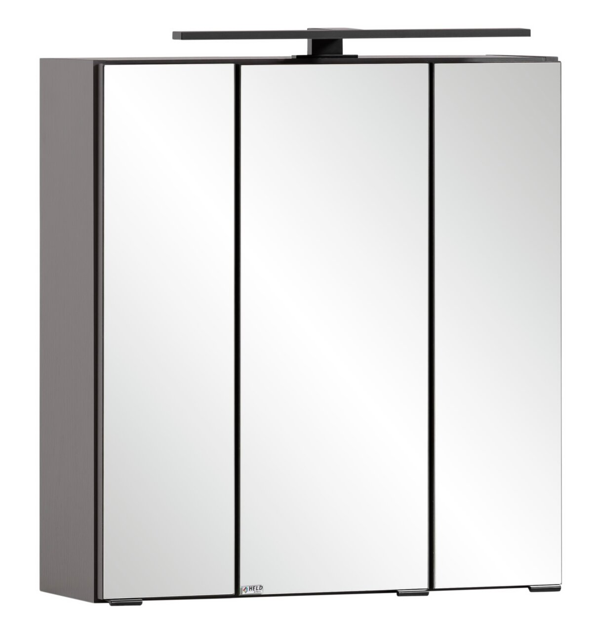 XORA Spiegelschrank HANOI Moderner Spiegelschrank mit drei Türen und integrierter Beleuchtung, Frontalansicht