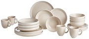 Kombiservice 20-teilig CANJU Moonbeamblomus in beige, bestehend aus Tellern, Schalen und Tassen, seitliche Perspektive