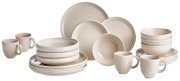 Kombiservice 20-teilig CANJU Moonbeamblomus in beige, bestehend aus Tellern, Schalen und Tassen, seitliche Perspektive