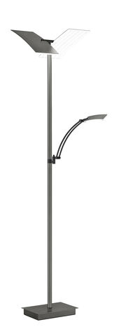 Moderne Stehleuchte ANDY mit zwei verstellbaren Leuchten, seitliche Perspektive
