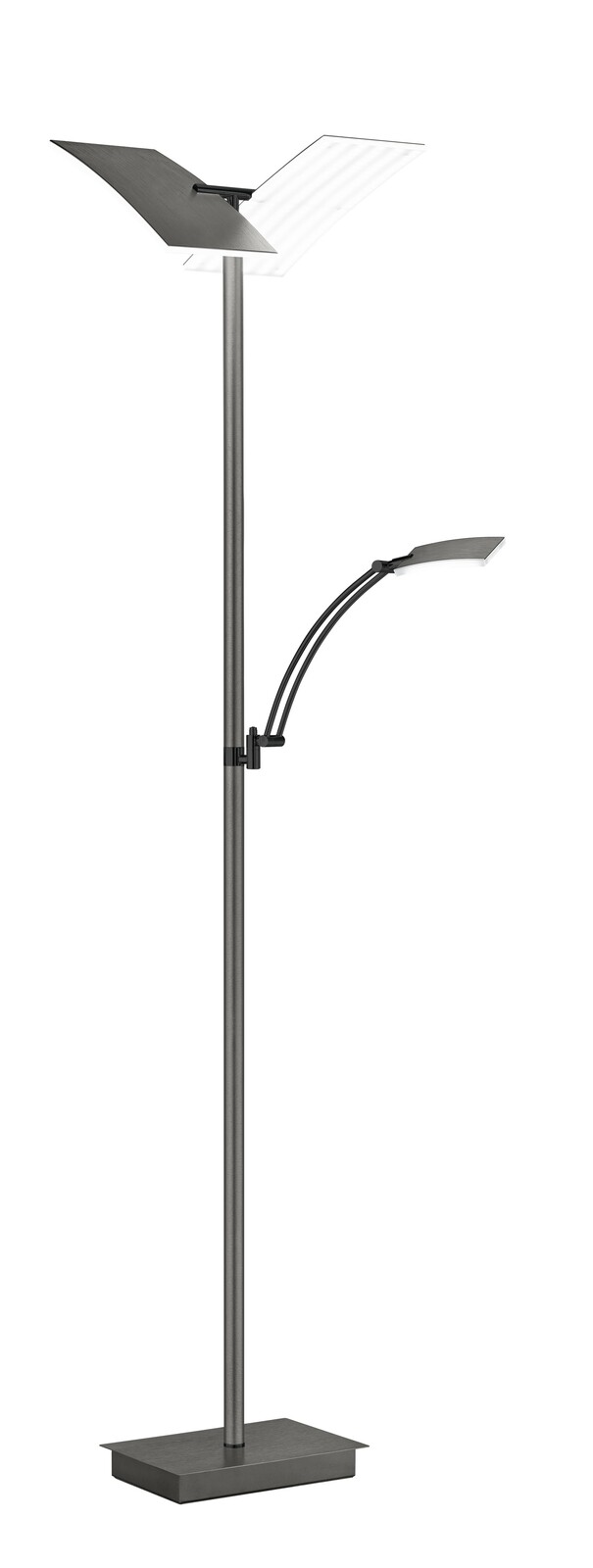 Moderne Stehleuchte ANDY mit zwei verstellbaren Leuchten, seitliche Perspektive