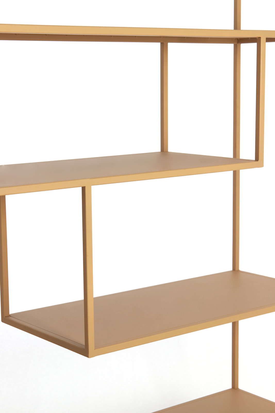 Modernes Standregal aus Holz mit minimalistischem Design, seitliche Perspektive