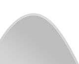 Nahaufnahme eines Facettenspiegels mit abgerundeter Kante, perspektivisch von oben betrachtet.