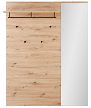 Garderoben-Set aus Holz mit Spiegel, Haken und Ablage, Frontalansicht