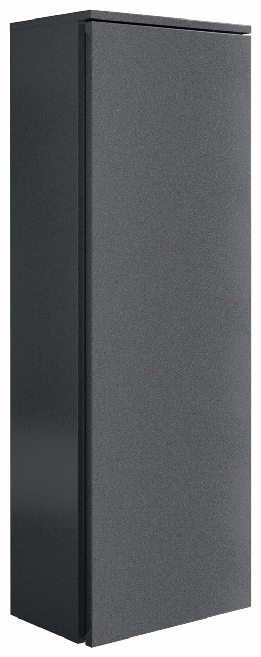 Voleo Kofferschrank LARA Schwarzer Kofferschrank in seitlicher Perspektive