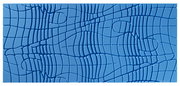 Nahaufnahme einer blauen Gel-Kaltschaummatratze mit einem komplexen, wellenförmigen Muster.