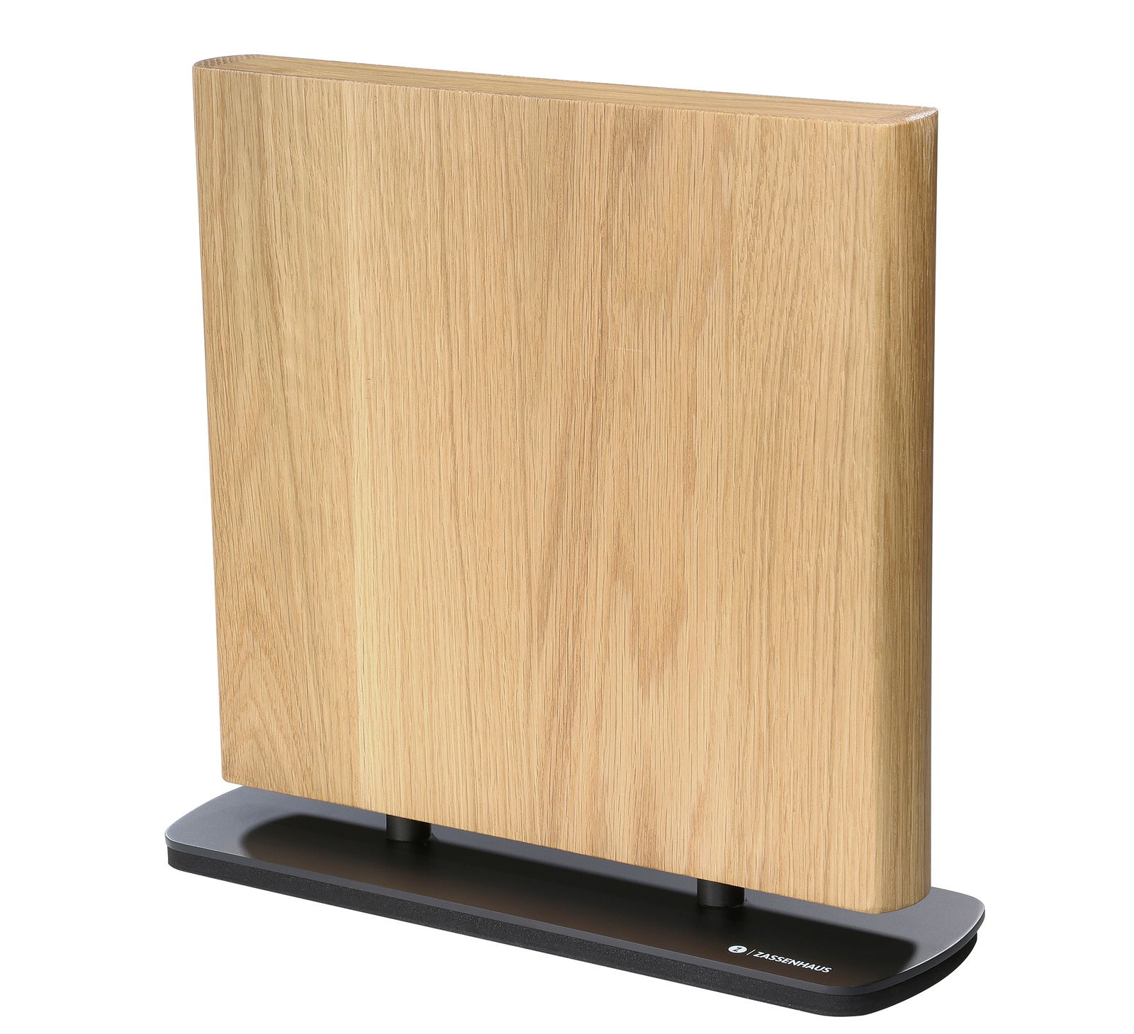 Zassenhaus Magnet-Messerblock LOFT Magnet-Messerblock aus Eiche in seitlicher Perspektive auf schwarzem Sockel