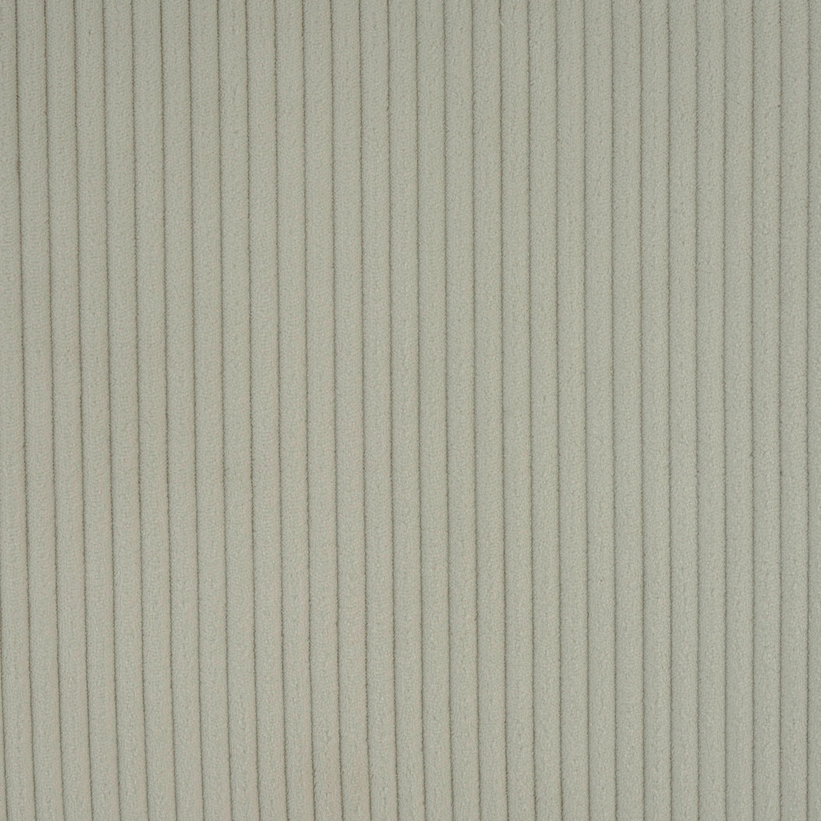 Nahaufnahme eines hellgrauen, gerippten Stoffes, der für einen Schwingstuhl verwendet wird.