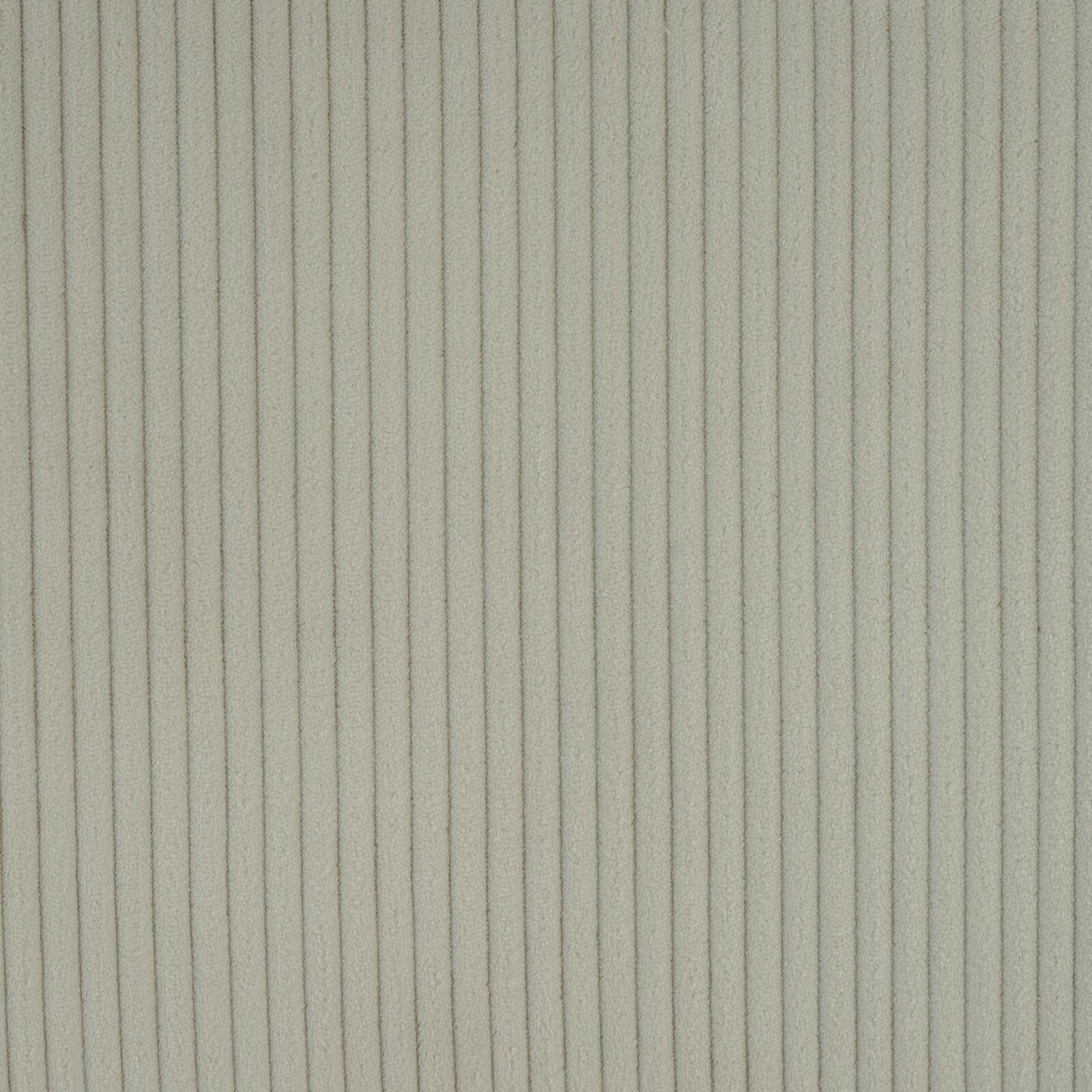 Nahaufnahme eines hellgrauen, gerippten Stoffes, der für einen Schwingstuhl verwendet wird.