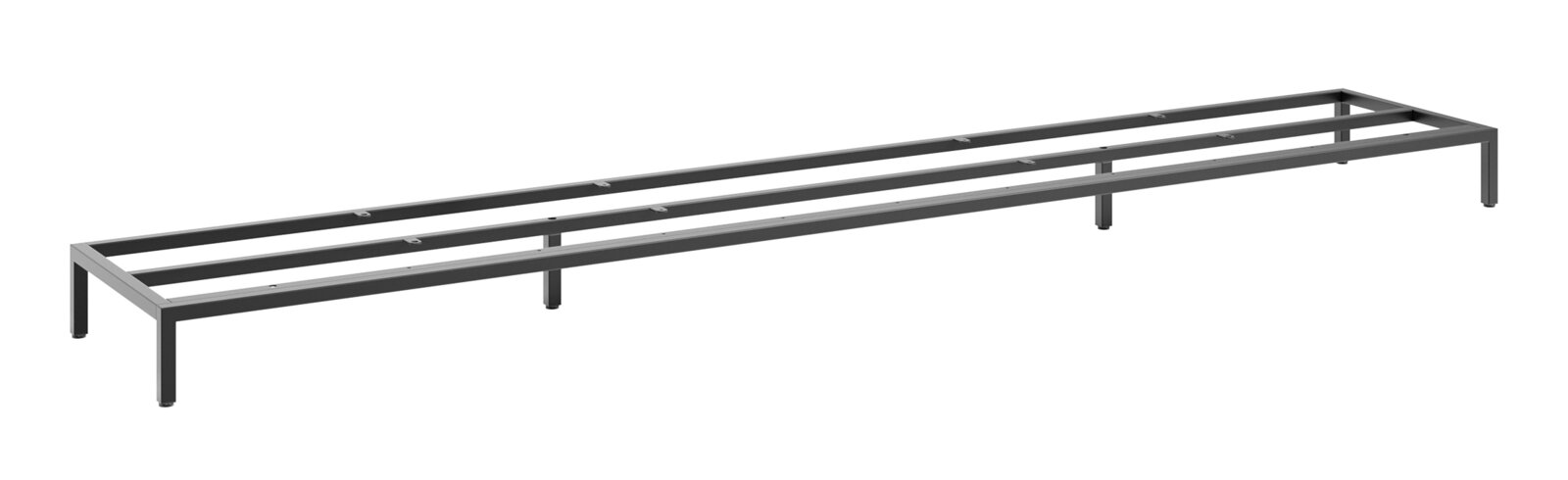 Novel Metalluntergestell MALIN Metalluntergestell in seitlicher Perspektive, rechteckige Form mit mehreren Querstreben, geeignet für Möbelkonstruktionen.