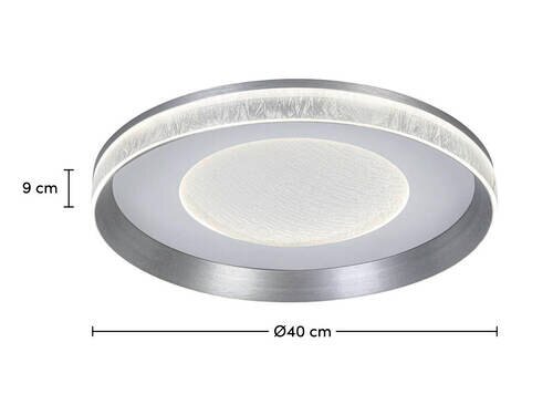 LED-plafondlamp met een diameter van 40 cm en een hoogte van 9 cm, zijaanzicht