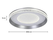 LED-plafondlamp met een diameter van 40 cm en een hoogte van 9 cm, zijaanzicht