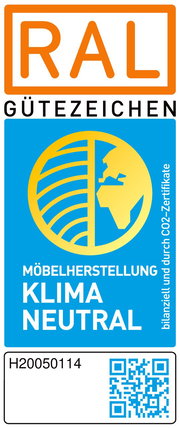 RAL Gütezeichen für klimaneutrale Möbelherstellung, Vorderansicht